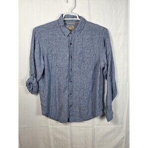 Quiksilver‎ Waterman Collection Men's Medium Blue Long Sleeve Shirt